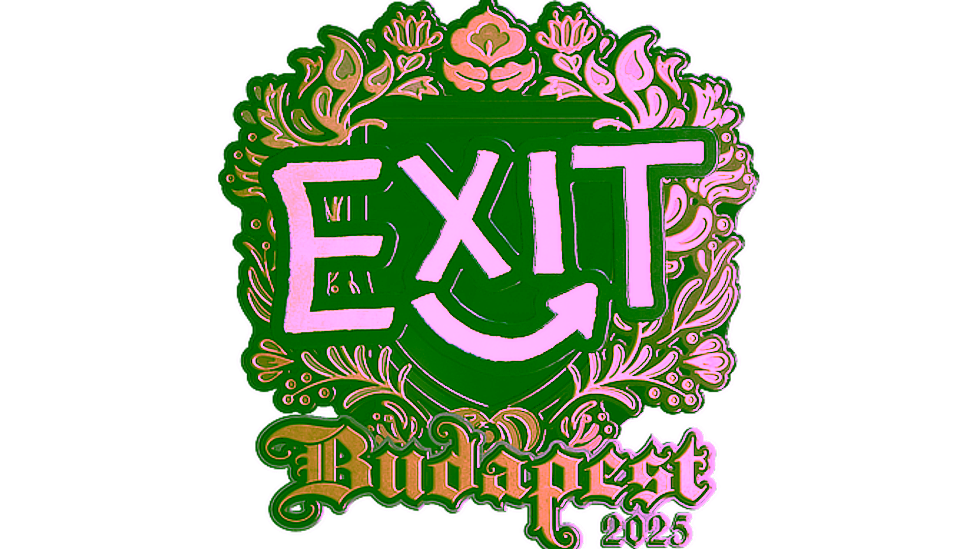 Display for Sticker | exit (Gold) | Budapest 2025