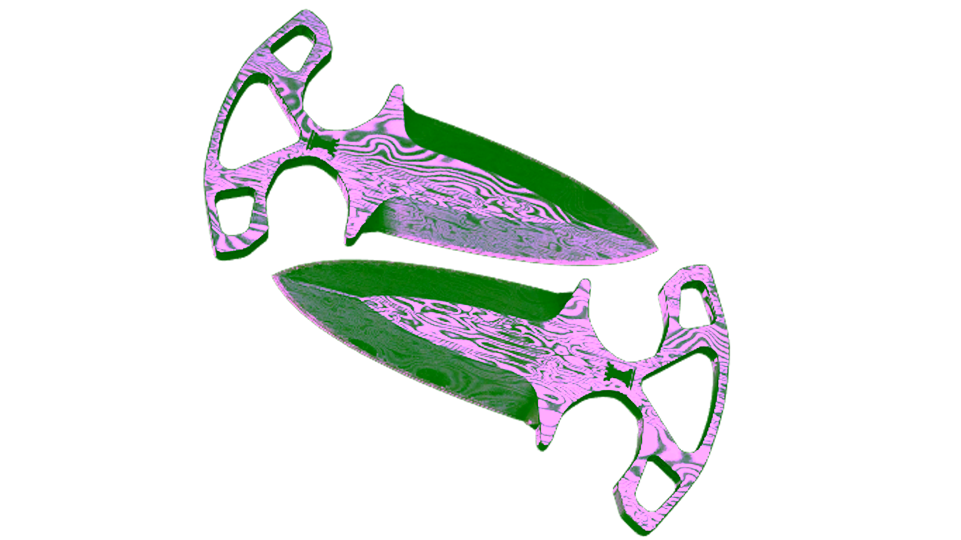 Display for ★ Shadow Daggers | Damascus Steel (Battle-Scarred)