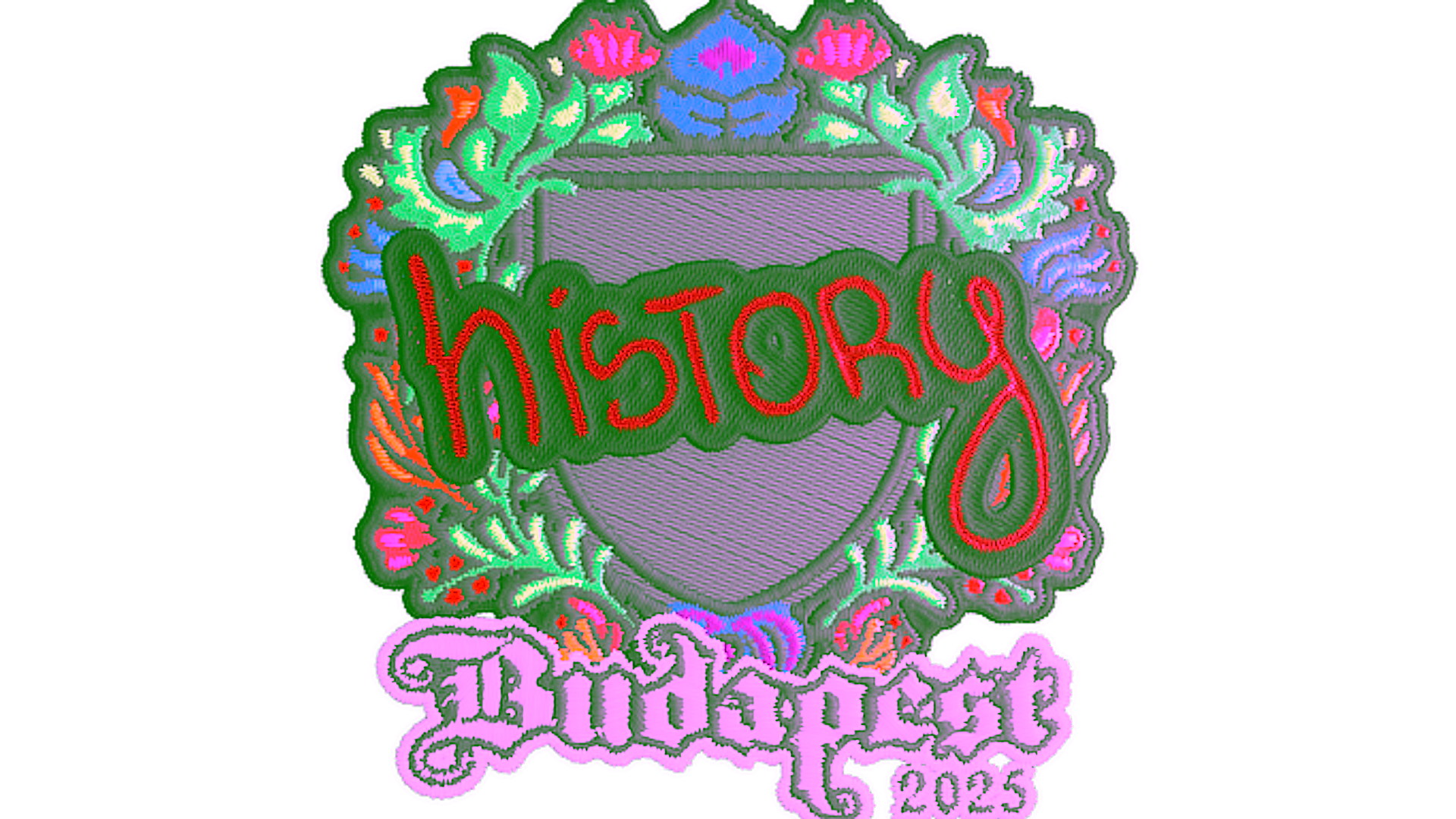 Display for Sticker | History (Embroidered) | Budapest 2025
