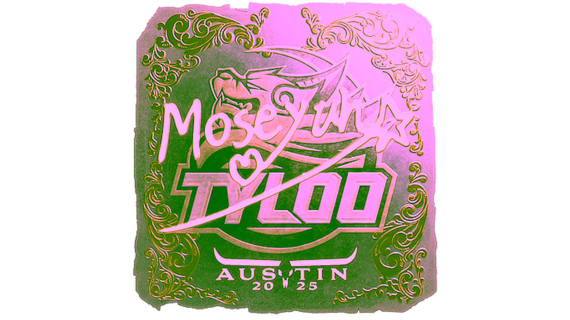Display for Sticker | Moseyuh (Gold) | Austin 2025