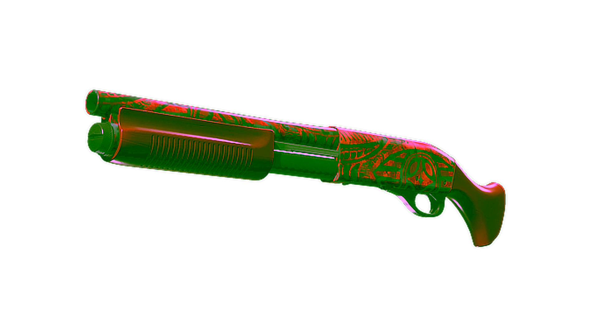 Display for Sawed-Off | Crimson Batik (Minimal Wear)