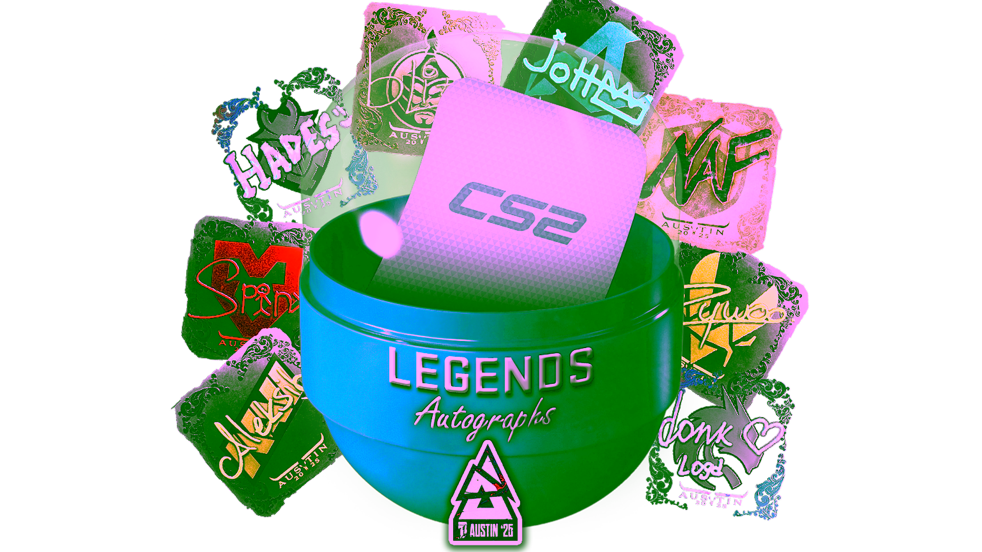 Display for Austin 2025 Legends Autograph Capsule